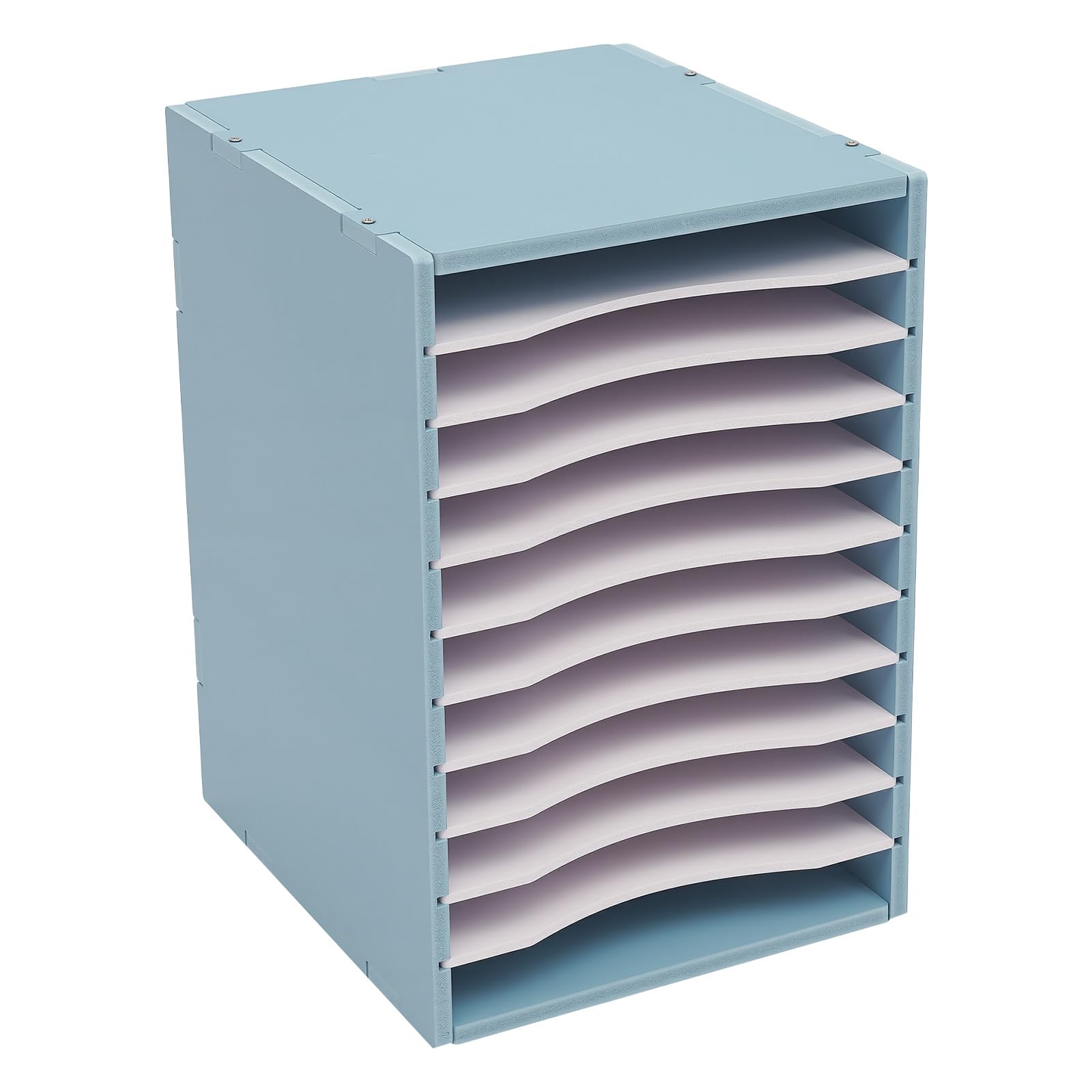 Organizador de escritorio con 11 compartimentos, color azul