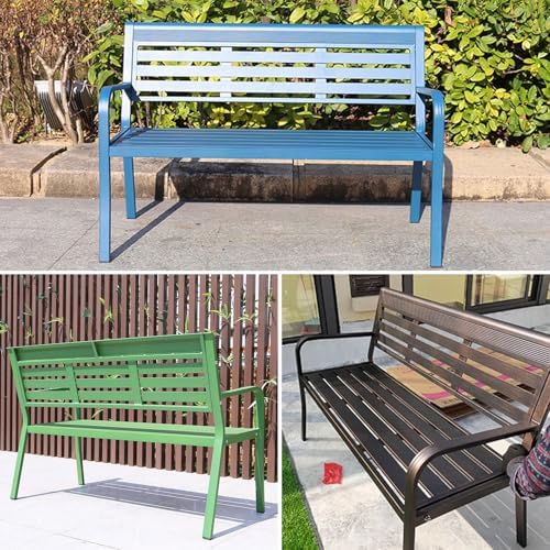 Lightweight Aluminum Outdoor Bench with Backrest & Armrests, High Load-Bearing Garden, Patio, Porch, Park Furniture - Durable & Stylish Seating Solution