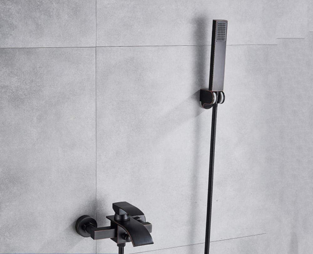 Robinet de salle de bain mural complet avec inverseur bain-douche chromé facile à installer