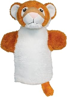 Hand Puppet - Tiger from Deluxebase. Plush Animal Puppets for Kids Made from Recycled Plastic Bottles, Eco-Friendly Toys for Pretend Play, Gifts and Creative Playtime.