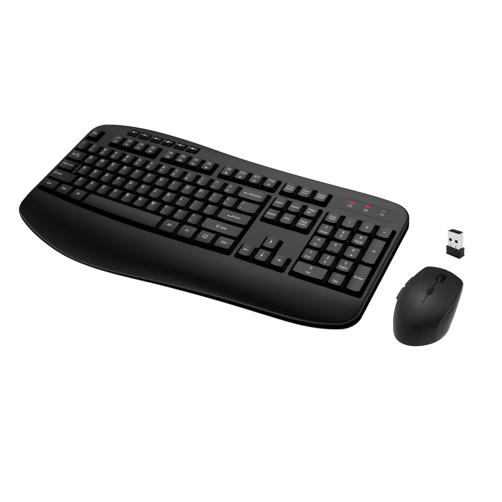 Wireless Keyboard and Mouse Combo, Full-Sized 2.4GHz Wireless Keyboard with Comfortable Palm Rest and Optical Wireless Mouse for Windows, Mac OS PC/Desktops/Computer/Laptops (Black) — Amazon image 9