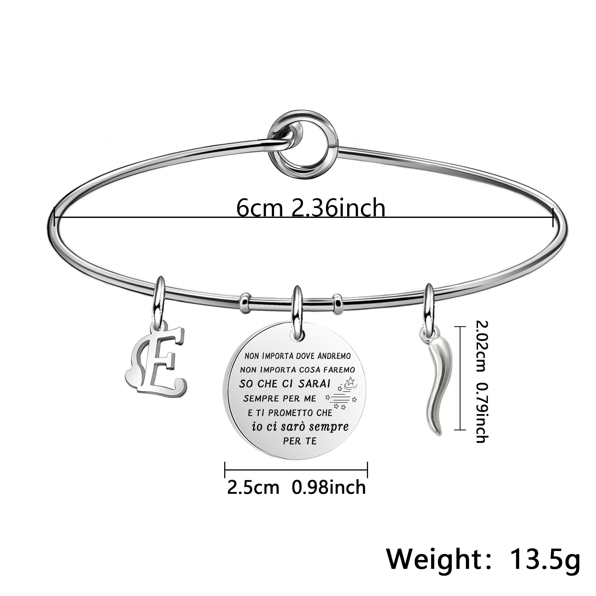 Awyuan Bracciale dell'amicizia personalizzato con iniziali - Regalo gioioso per buone amiche, sorelle, figlie e fidanzate Bracciale da donna e da ragazza