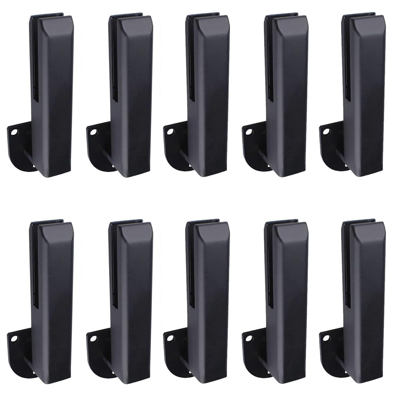 Abrazadera para barandilla de Vidrio, Clip de fijación Lateral de Acero Inoxidable, Abrazaderas para Postes de Valla de Piscina, balcón y pasamanos de escaleras,Negro,10 Pack