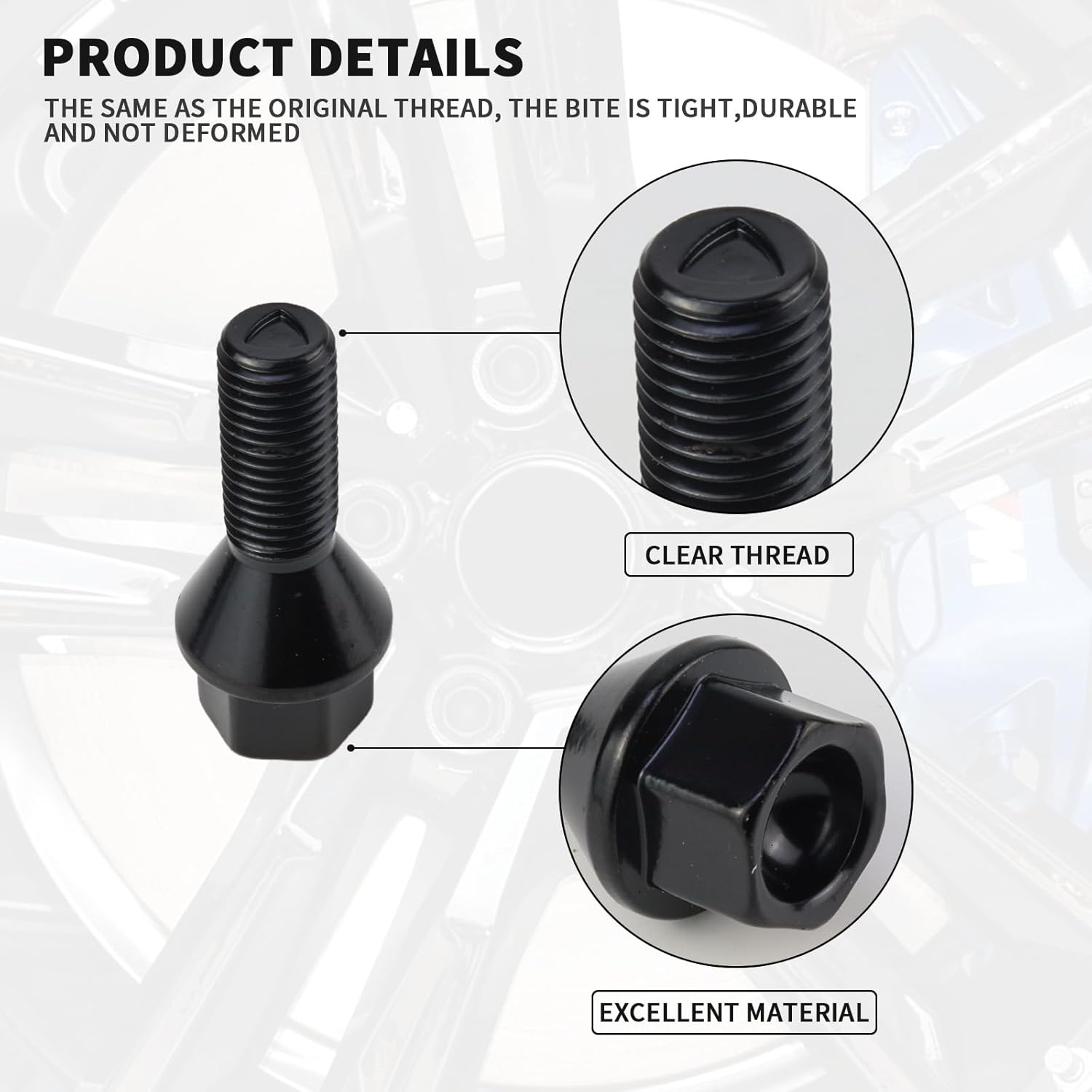 MUNIK 4PCS 36136781150 M12 x1.5 Wheel Bolts Suitable for MINI R50 R53 R56 R52 1.6L 1.6T Suitable for BMW 1,3,5,6,X1,X5,Z4 Series Replace# 36130141574 36130141576 36131095390 4 PCS