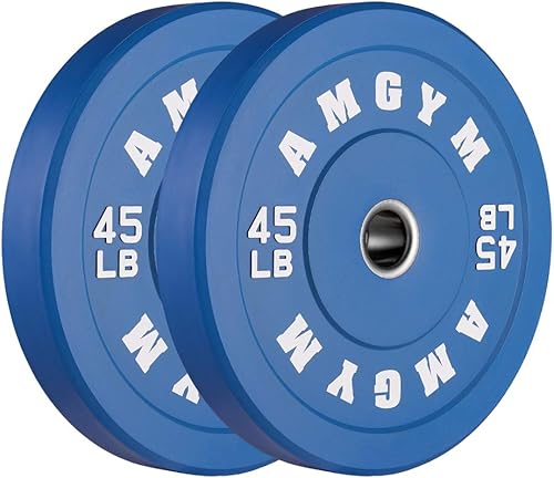 Miniatura 60 de Discos de peso olímpicos de 2 pulgadas y caucho para barras, discos para gimnasio en casa, entrenamiento de fuerza y levantamiento de pesas, 10 a