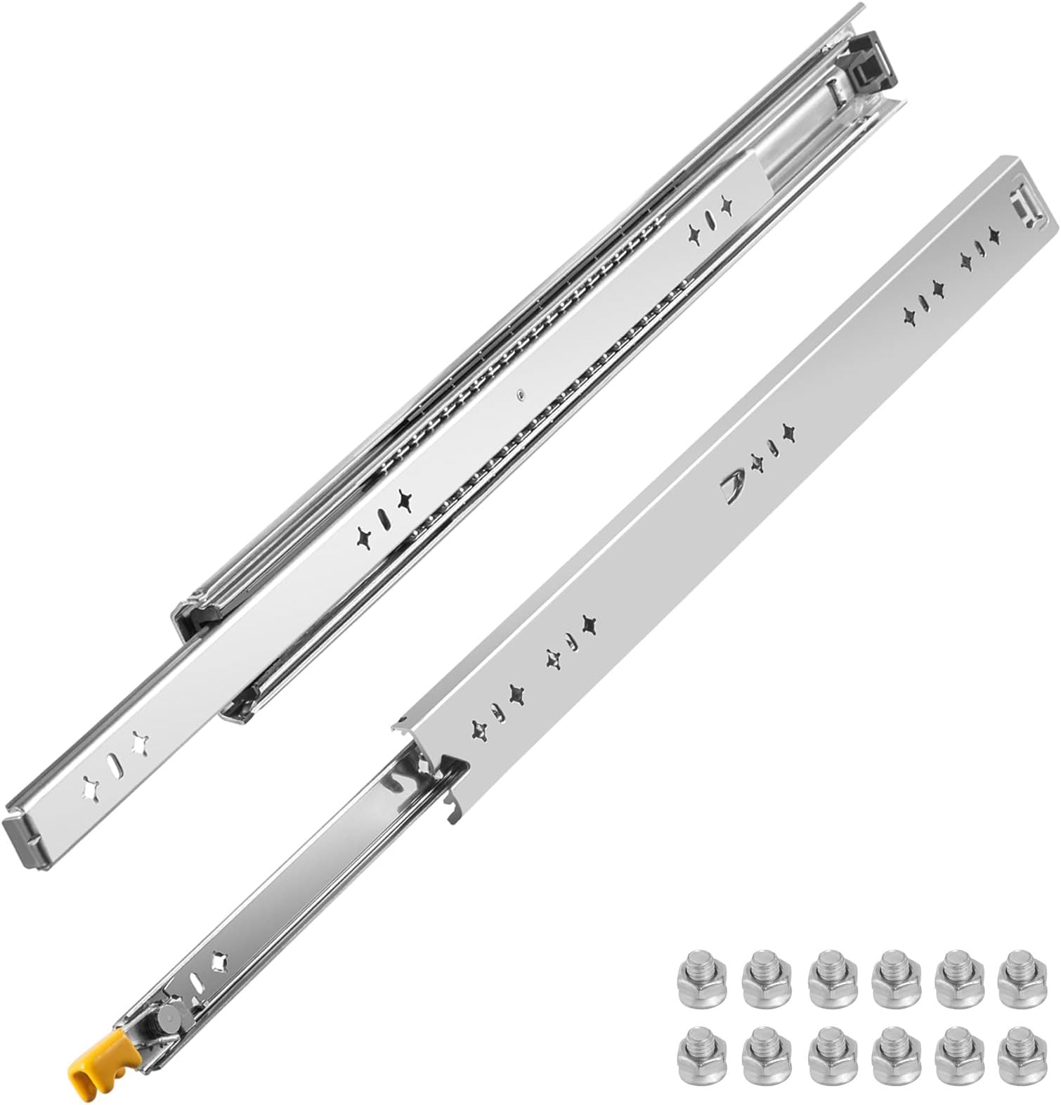 VEVORDrawer Slides 24inch, 1 Pair Locking Drawer Slides 250lbs Load Capacity, Side Mount Ball Bearing, 3-Fold Full Extension