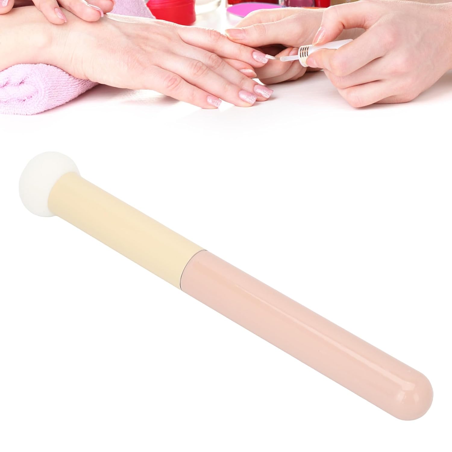 Sonew 10pcs Sponge Nail Brush, Nail Gradient Sponges Pen Round Head Nail Polish Dye Pen for DIY Nail Art Accessories for Nail Salon