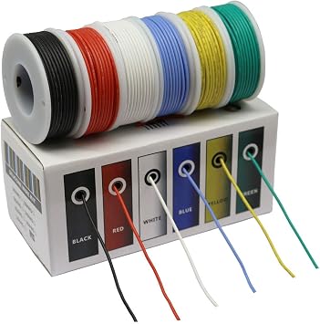 Hook up Wire Kit Stranded Wire Kit 30 Gauge Flexible Silicone Rubber Electric Wire 6 Colors 32.8 feet Each 30 AWG
