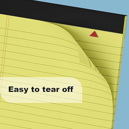 Miniatura 5 de Bloc legal pequeño de 5 x 8 pulgadas, paquete de 6 blocs legales amarillos, 30 hojas, bloc de notas con rayas estrechas, bloc de notas de papel