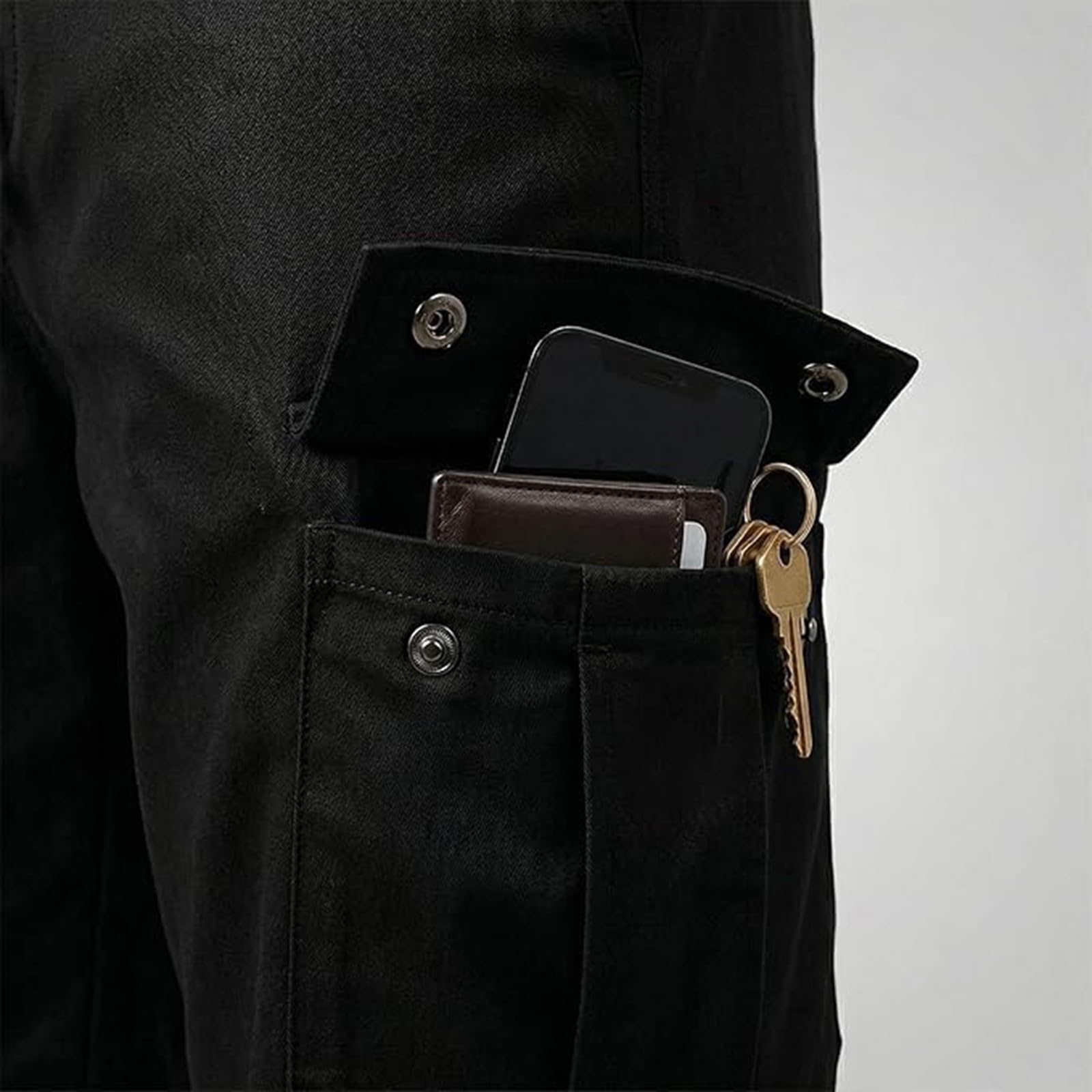 Short cargo pour homme - Stretch - Pantalon chino d'été - Jambe droite