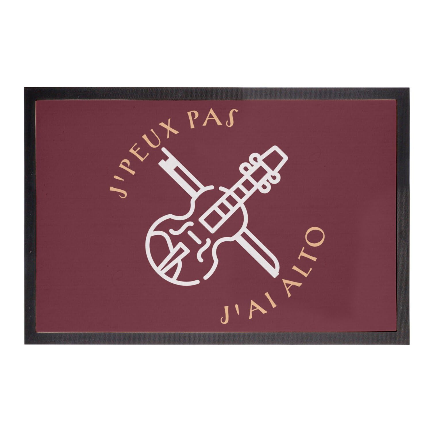 Paillasson j'peux pas j'ai alto tapis rouge 75x50cm pour entrée de musicien