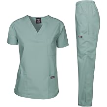 Dagacci Scrubs Medical Uniform Unisex Scrub Set Scrub Top and Pants