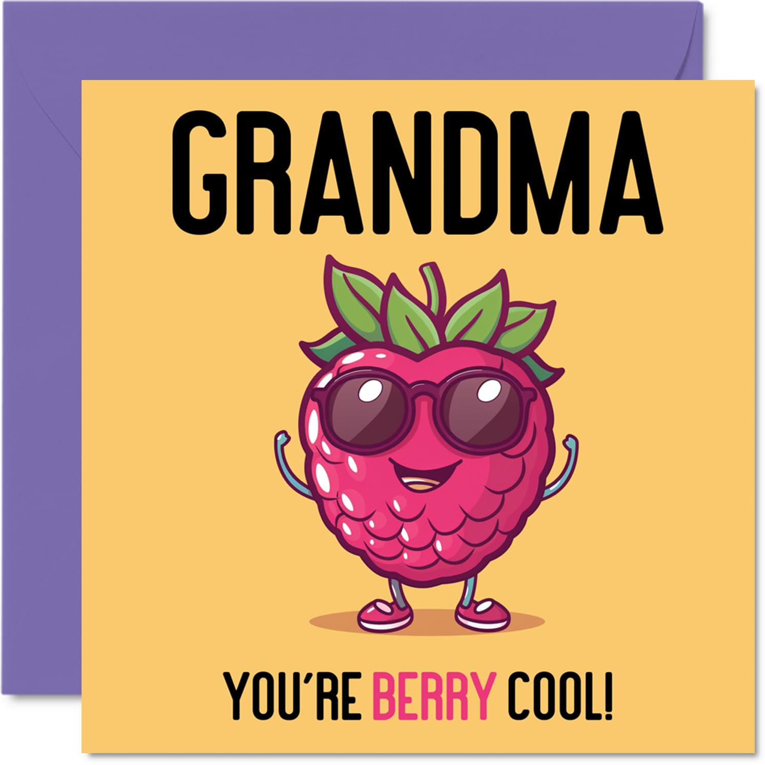 Birthday Cards for Grandma - Berry Cool - Funny Happy Birthday Card for Grandma from Grandson Granddaughter, Gran Gifts, 145mm Joke Greeting Cards Women Her