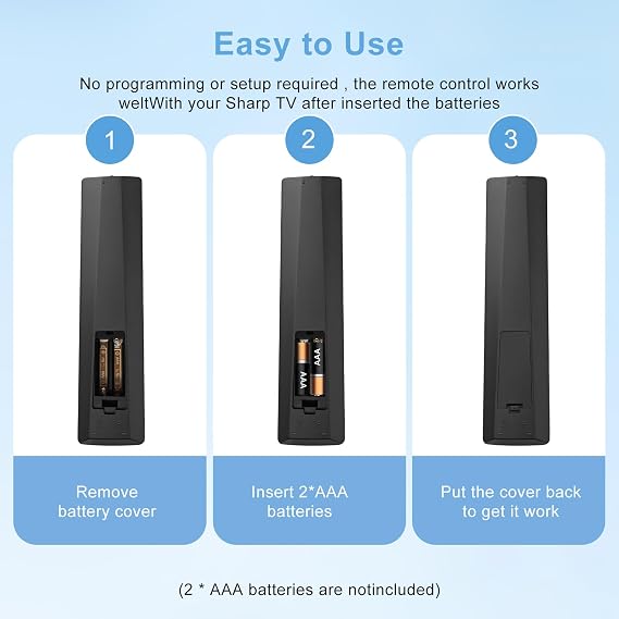Replacement Sharp TV Remote Control with 2 Shortcuts Button, Universal Remote Control for Sharp Aquos TV, No Setup Required