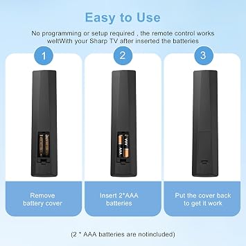 Replacement Sharp TV Remote Control with 2 Shortcuts Button, Universal Remote Control for Sharp Aquos TV, No Setup Required