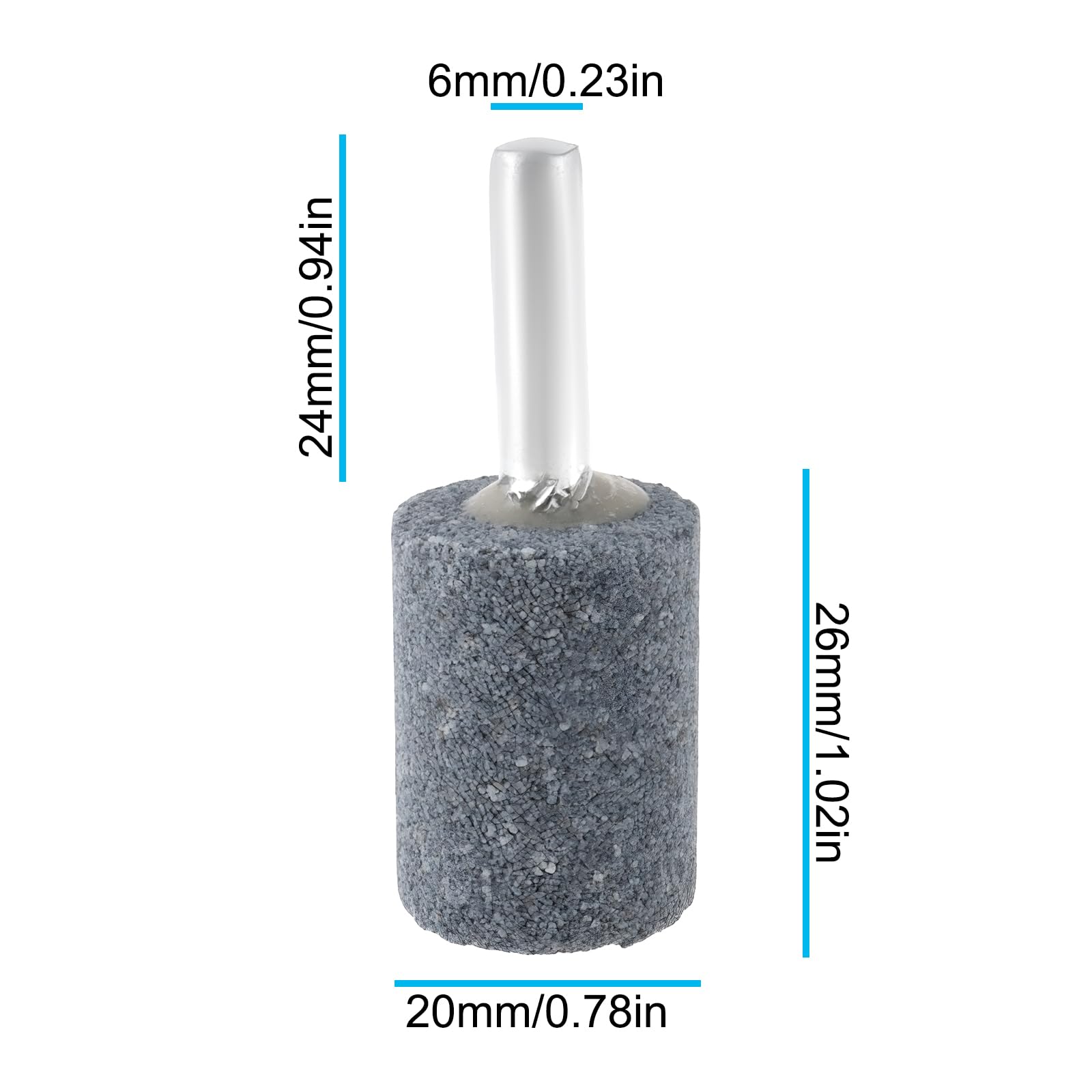 10 Pezzi Di Pietre Abrasive Cilindriche Da 6 Mm Montate Su Una Punta Da Trapano Per Lucidatura 6x20x26 Mm