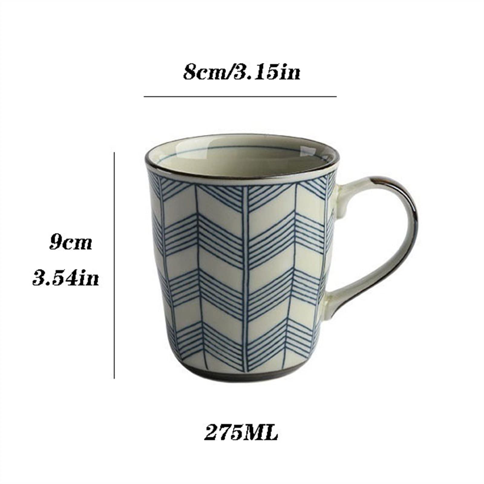 Kubki Personalizowany kubek w stylu retro, ceramiczny kubek do picia, 275 ml, kubek do kawy, kubek do popołudniowej herbaty, kubek do mleka i herbaty (C)