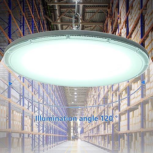 treoir 200W UFO LED High Bay Light, 24000LM LED Warehouse Lighting 6500K Cold White Industrial UFO Lamp - Image 4