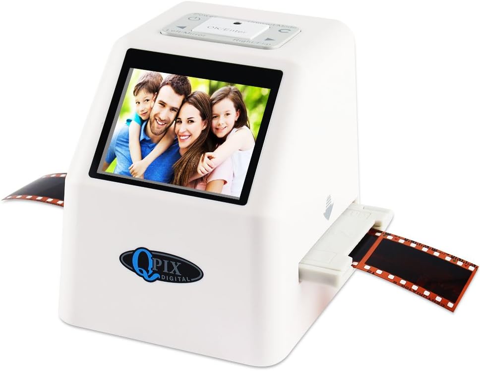 High Resolution 2.4'' LCD Screen 4-In-1 35mm 22MP/14MP 110,126KPK and Super 8 Portable Slide and Negative Mini Film Photo Scanner to Digital Image Converter Scans With 8GB SDHC Card