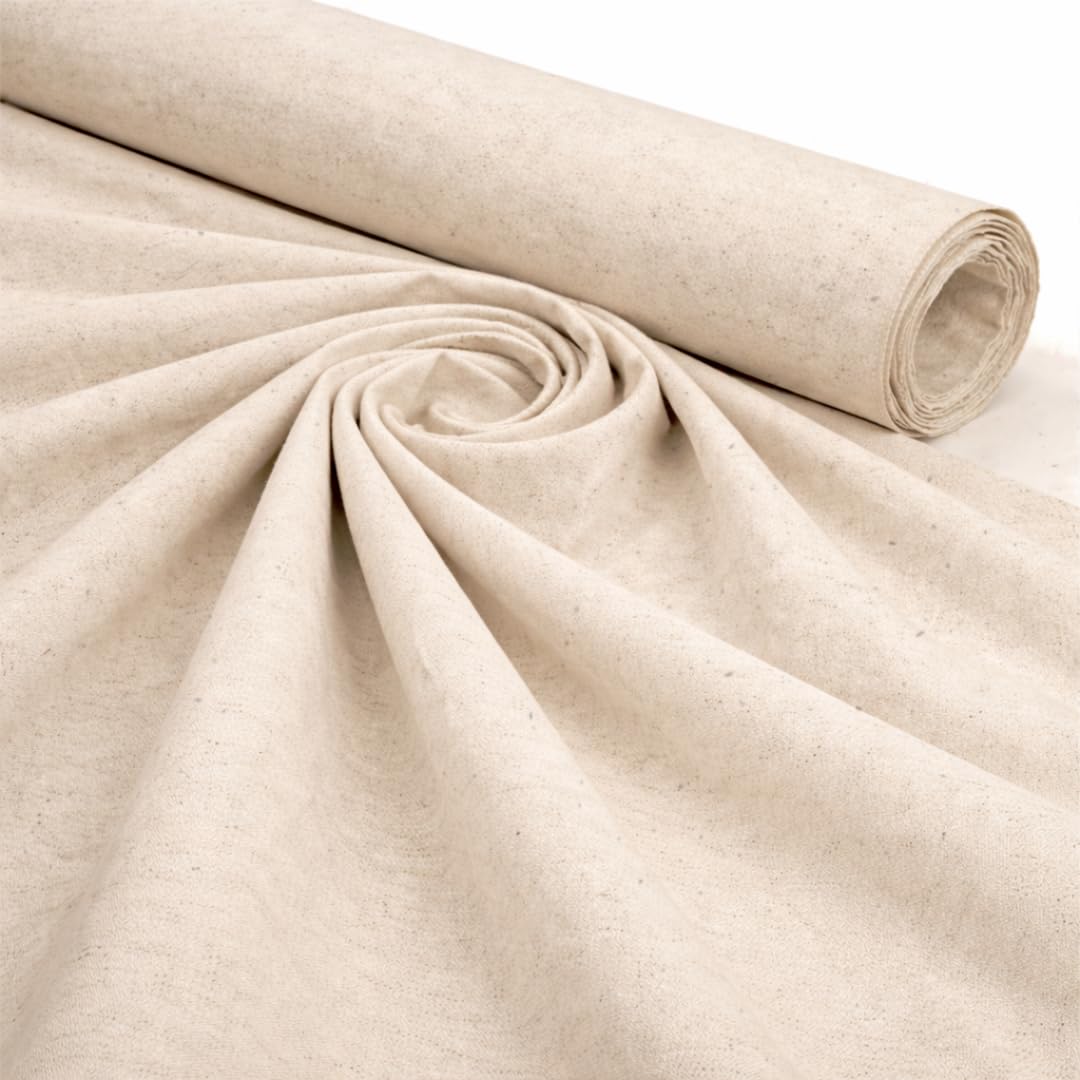 Midland Textiles 100% Cotton Natural Calico Unbleached Craft Fabric - Medium Weight - Suitable for Arts & Craft Curtain Lining 150cm Wide (5 Metre)