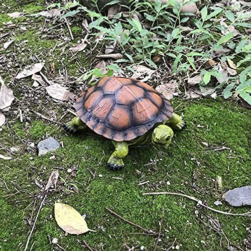 Abhao Turtle Tortoise Sculptures, Garden Patio Lawn Yard Art Resin Decorations Outdoor Garden Decor, 8.6 Inches Turtle Yard Decorations Outdoor, Full Color #TOP5