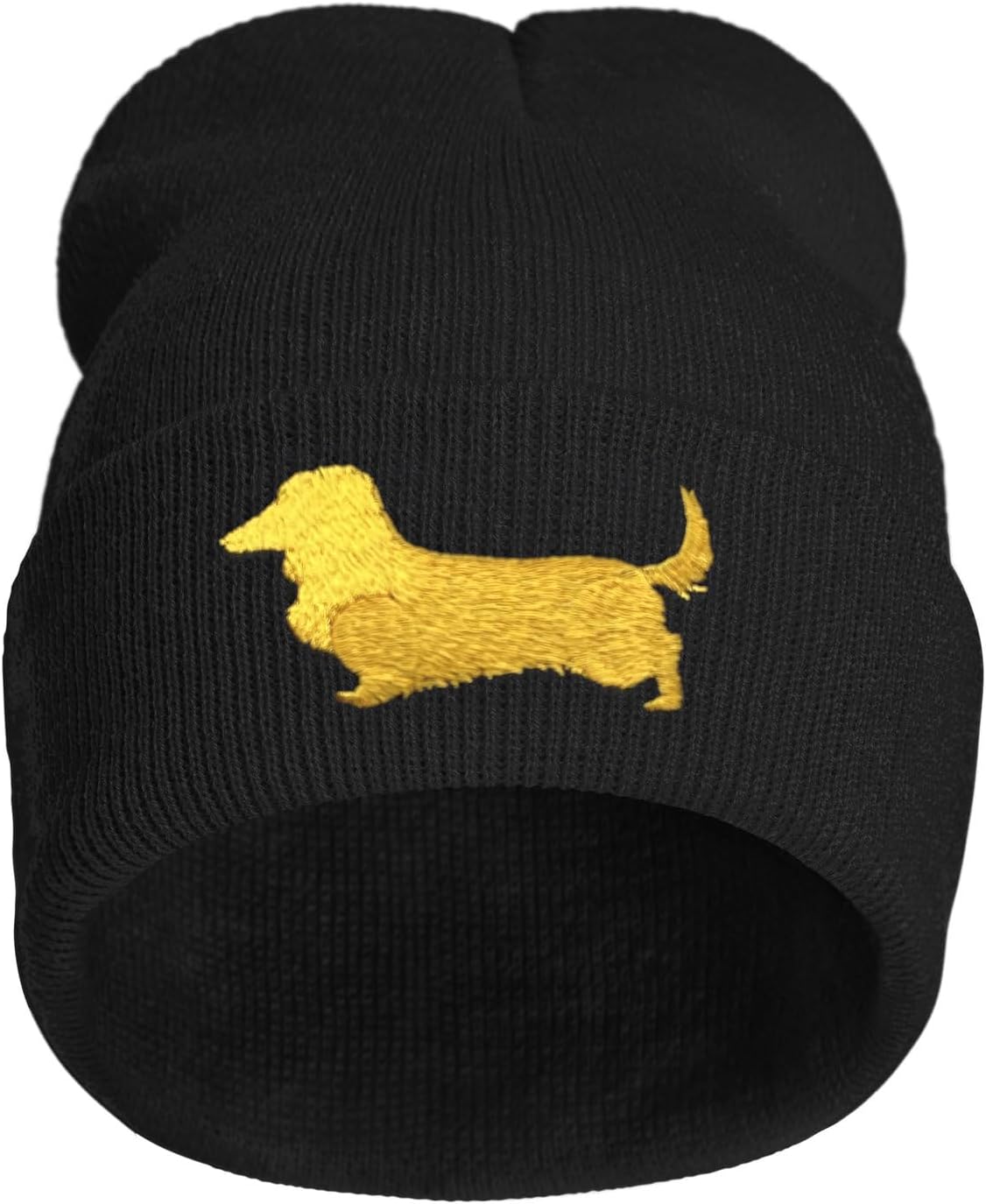 Dachshund Dog Beanie Hat for Men Women Winter Warm Beanie Hats Stretch Skull Knit Hat Cap Black - Image 7