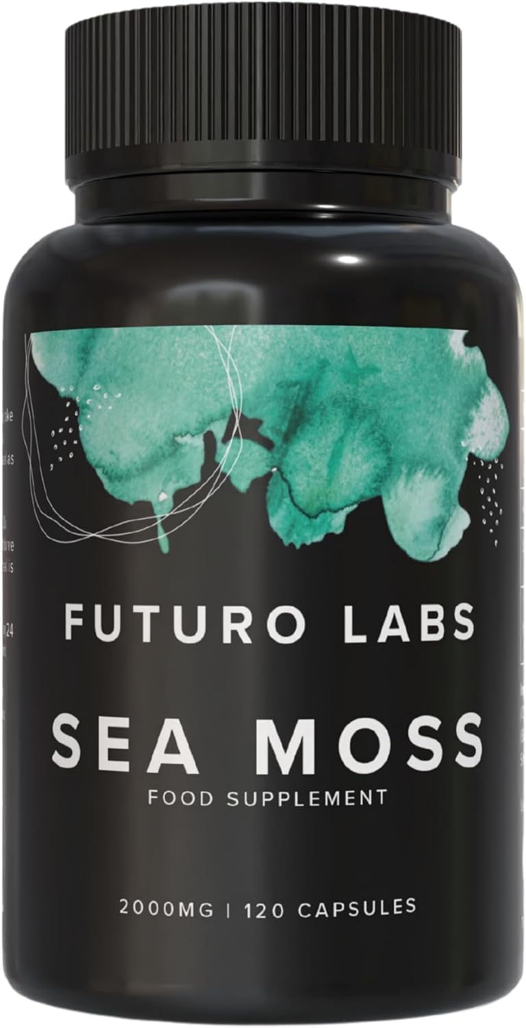Sea Moss Capsules by FUTURO LABS – 2000mg Raw Sea Moss [15:1 Extract] – Organic Irish Sea Moss Supplement | Vegan, Non-GMO, Gluten Free | 120 Capsules, 60 Servings
