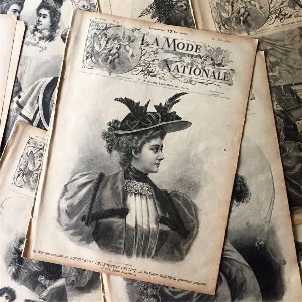 La mode Ilustreeモード本1886 ドレス　洋書　フランス　貴重 Antique 1886 La Mode Illustree French Fashion Print – Lady