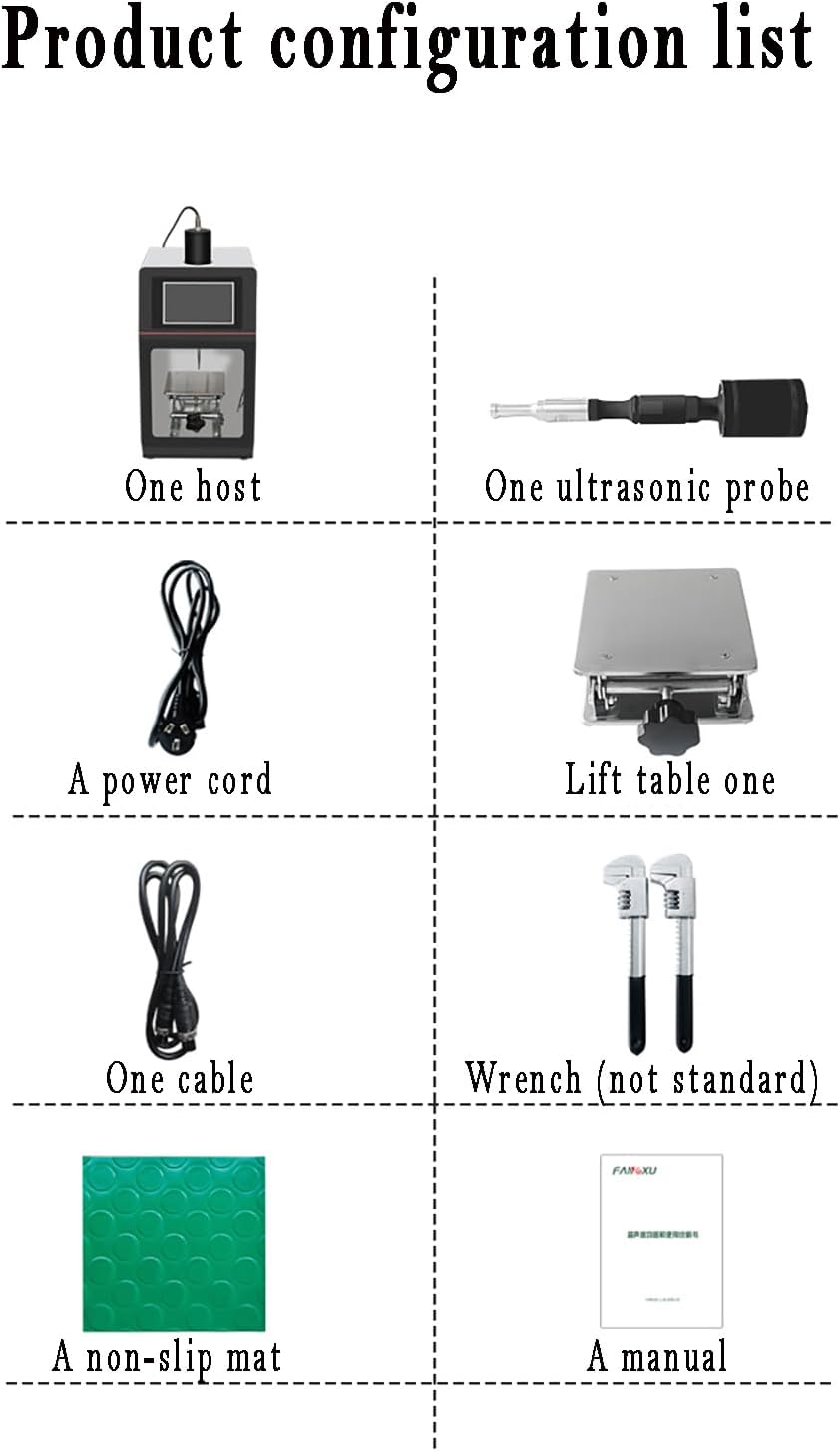 Ultrasonic Homogenizer, 0.1-1200MLSonicator Lab Cell Disruptor with 7 Inch LCD Touch Screen, Built-in Display Light, for Cell Disruption, Cell Separation, Extraction and Emulsification
