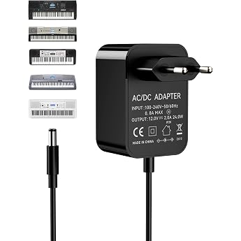 12V/2A Netzteil f r Yamaha Keyboard AC Power Adapter f r PA-130a PA-130b PA-150b P45 PA-3b PA-3c PA-5d PSR-210 PSR-78 P125 E373 EZ-220 EZ-300 Piano Ladekabel Ladeger t 1.5M-Schwarz