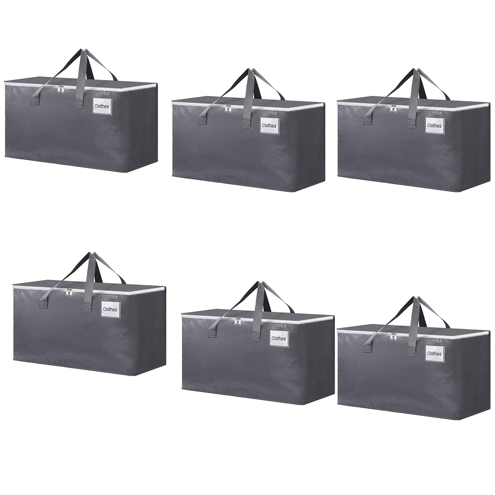 Xjdzineq Extra Heavy Duty Large Moving Bags with Strong Zippers & Comfortable Handle Clothes Storage Toted Bins, Packing Moving Supplies
