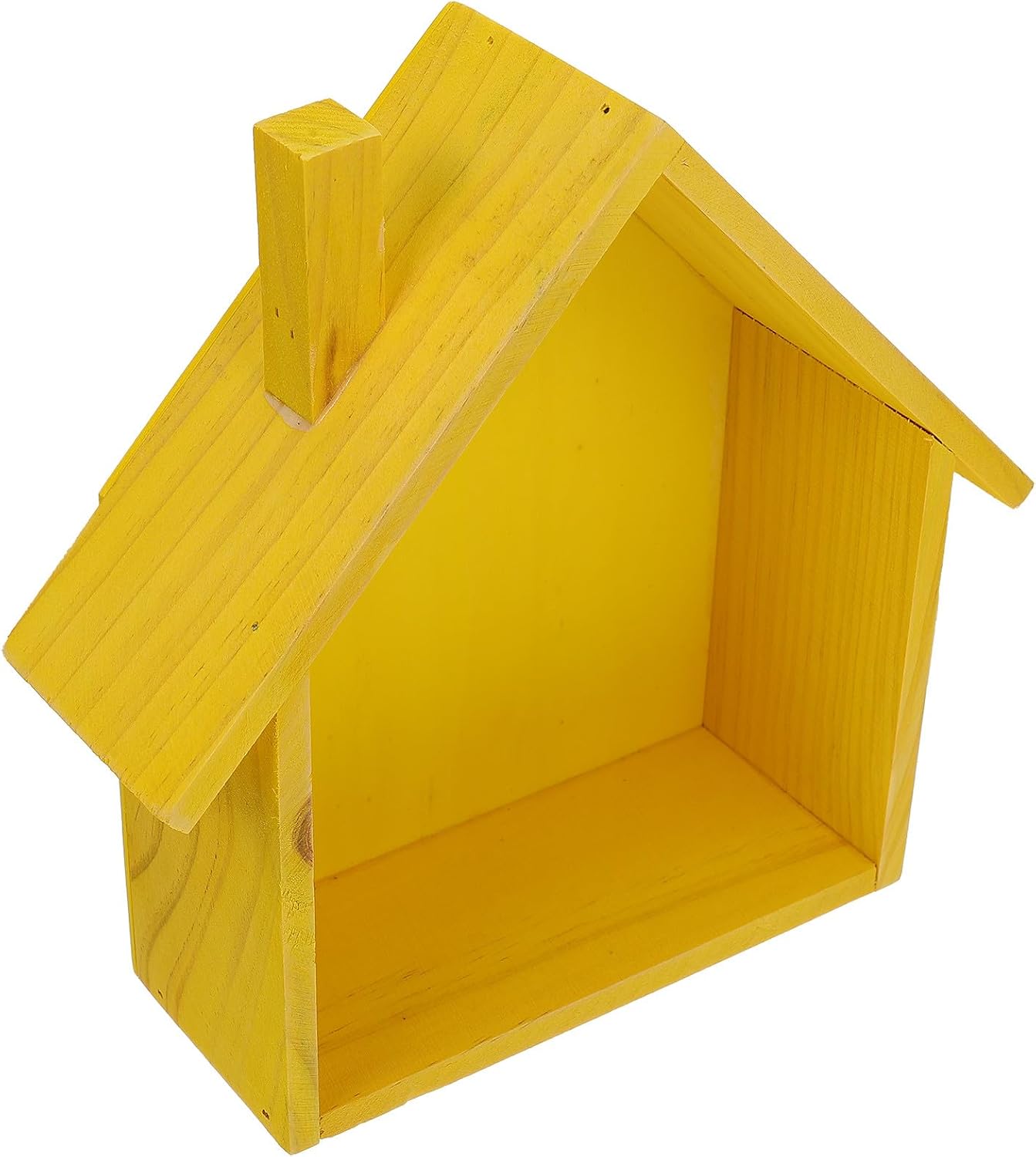 Wooden Wall-Mounted Shelf Rack Small House Storage Stand Yellow Wood Wall Storage Holder Room Decor Floating Shelf for ’s Bedroom Organization
