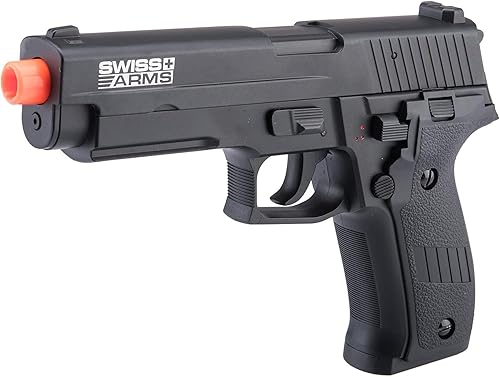 Evike Airsoft - Swiss Arms Licencia Full Auto Select Fire 226 AEP Airsoft Paquete de pistola (Color: Negro)