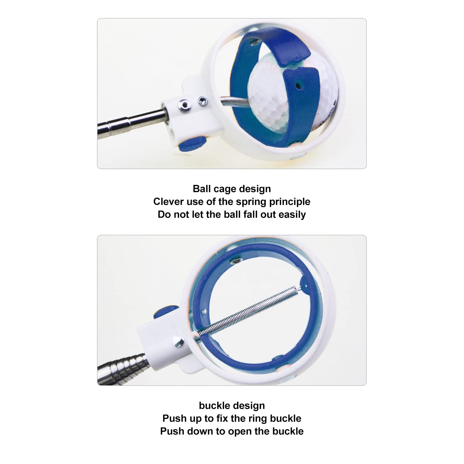 Golf Ball Retriever, 80,71/15,75 Pollici in Acciaio Inox Telescopico Palla Picker 8 sezioni Pallina da Golf Grabber Golf Pick Up Accessori per Gli Uomini