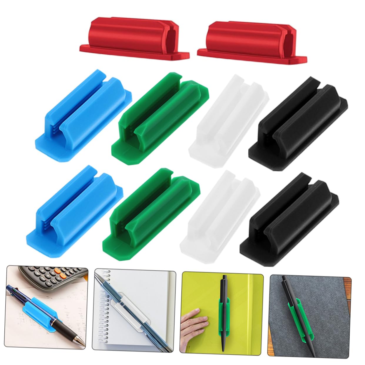 4 Sätze Teiliges Selbstklebender Stifthalter Clips Aus Silikon Für Schreibtisch Geeignet Für Stifte Bleistifte Marker Praktischer Organizer Für Schule Büro Und Zuhause 10 Stück * 4
