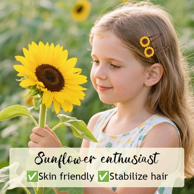 Pinzas para el cabello girasol 6 piezas para niñas miniatura 4