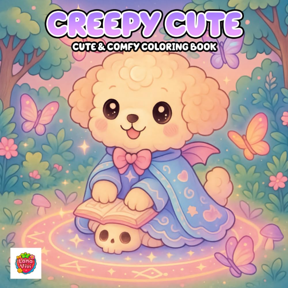 Creepy Cute Coloring Book: Adorable Animals in Spooky Costumes and Haunted Scenes