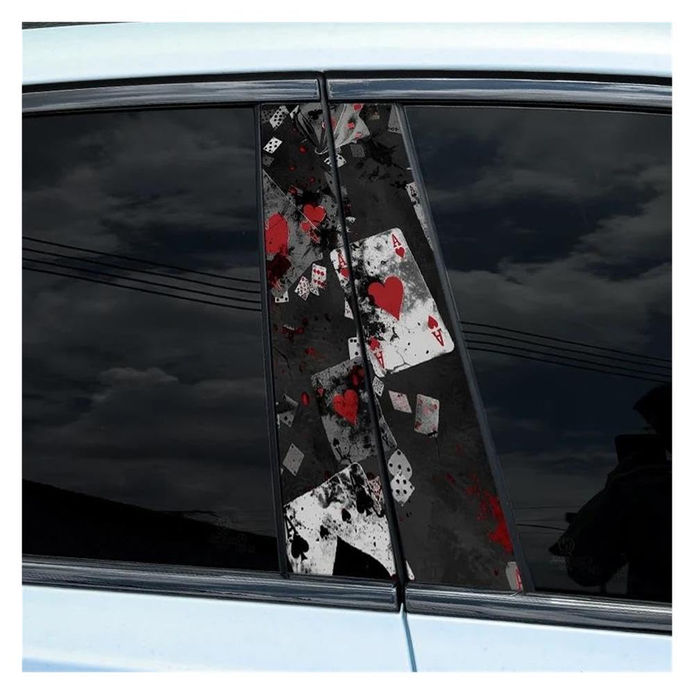 Couverture anti-rayures pilier B avec autocollants voiture poker imperméables