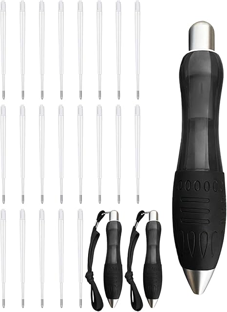 3 Stück Big Fat Stifte Mit Schlüsselbändern - Ergonomische Kugelschreiber Für Senioren & Handzittern