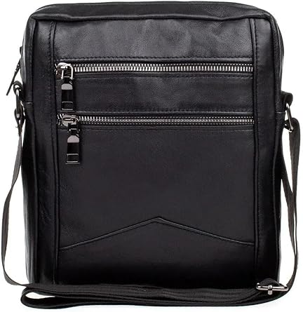 Genuine Quality Leather Black Freebag Men's Bag PLATE