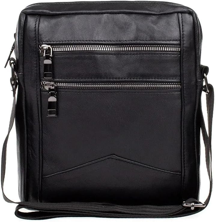 Genuine Quality Leather Black Freebag Men's Bag PLATE