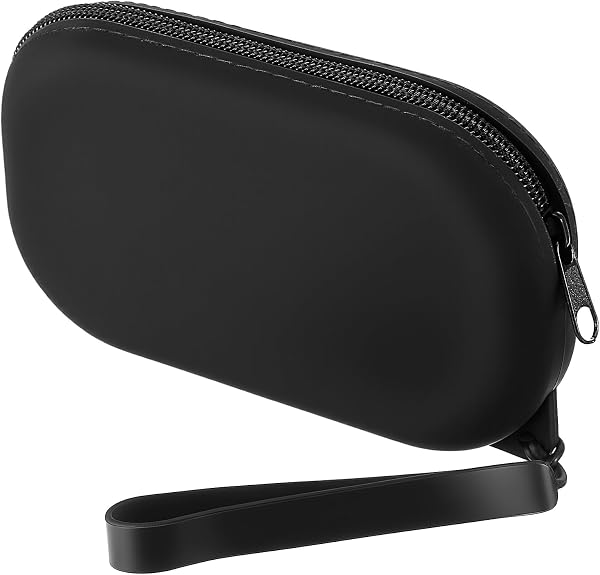 Trousse de Maquillage en Silicone, Pochette Cosmétique Portable Noire, Petite Trousse en Silicone, Articles de Toilette Imperméables pour Voyage, Étui à Pinceaux avec Poignée - 1