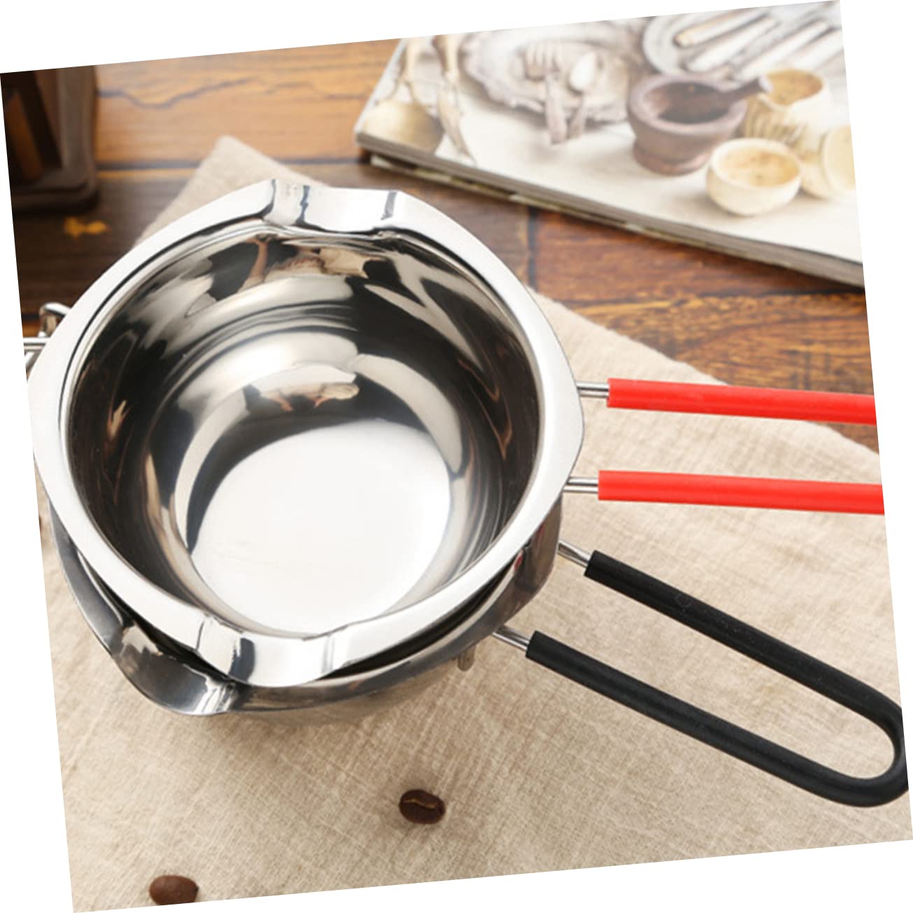 Unomor Melting Chocolate Container Set 2 Stainless Steel Bowls for Homemade Chocolates and Parties