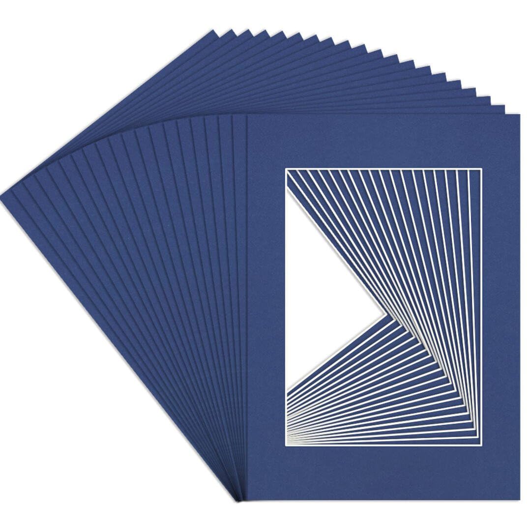 Procut Global A5 Blue Picture Mounts to Fit A6 Aperture - Precision Cut Cardboard Photo Mount - Ideal for Frames, Prints, Artwork & Certificates - Sizes & Colours Available - 20 Pack โ image 1