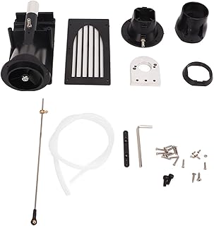 Remote Control Boat Thruster RC Boat Pump Jet Water Pusher Oversized 40MM High Power Jet Water Thruster for 80 120cm RC Boats Plastic Aluminum Alloy 8 Parts Included (Black)