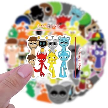 110Pcs Incredibox Sprunki Stickers, PVC Waterproof Cute Anime Cartoon Stickers for Teens Office Workers Crafts Gifts Laptop Bottles Guitar Luggage Skateboard