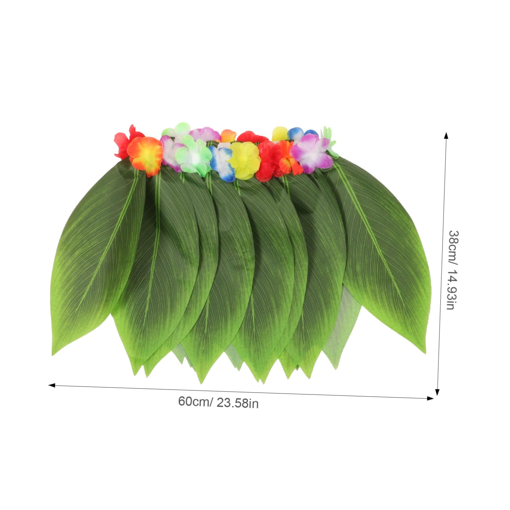 Holibanna 5pcs Hawaii Party Skirt Flower Leaf Skirt Set Tropical Dance Costumes Garland and Wristband