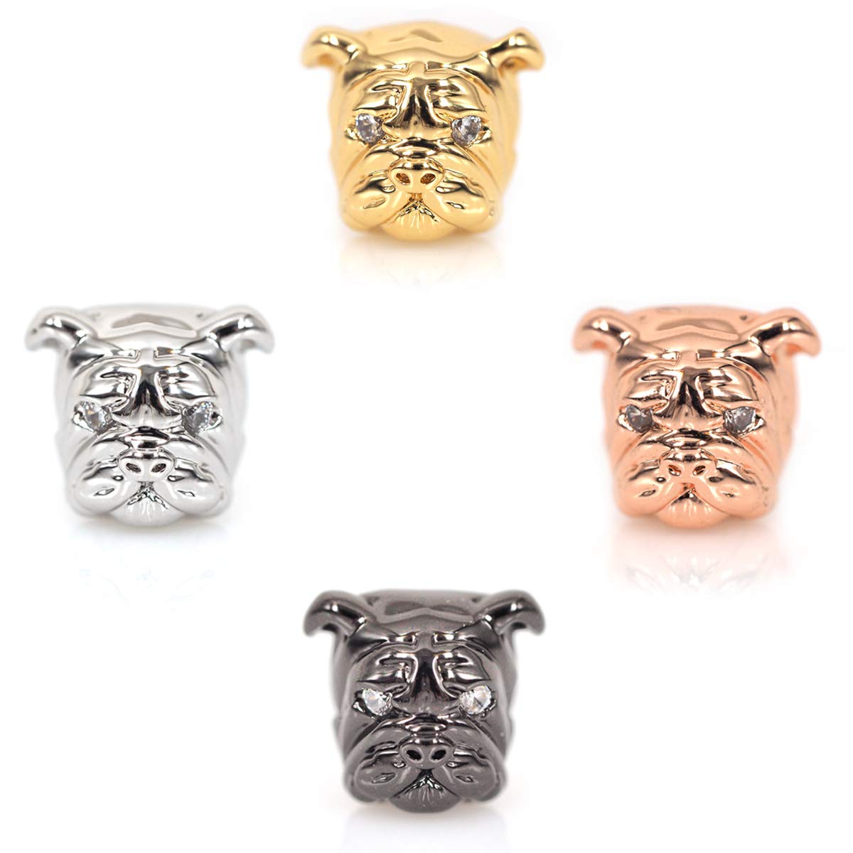 - BACATUS CZ Bulldog Beads Dog Head Bead for Men Charm Bracelet Spacer Beads Jewelry DIY Accessories 13x11mm 10Pcs