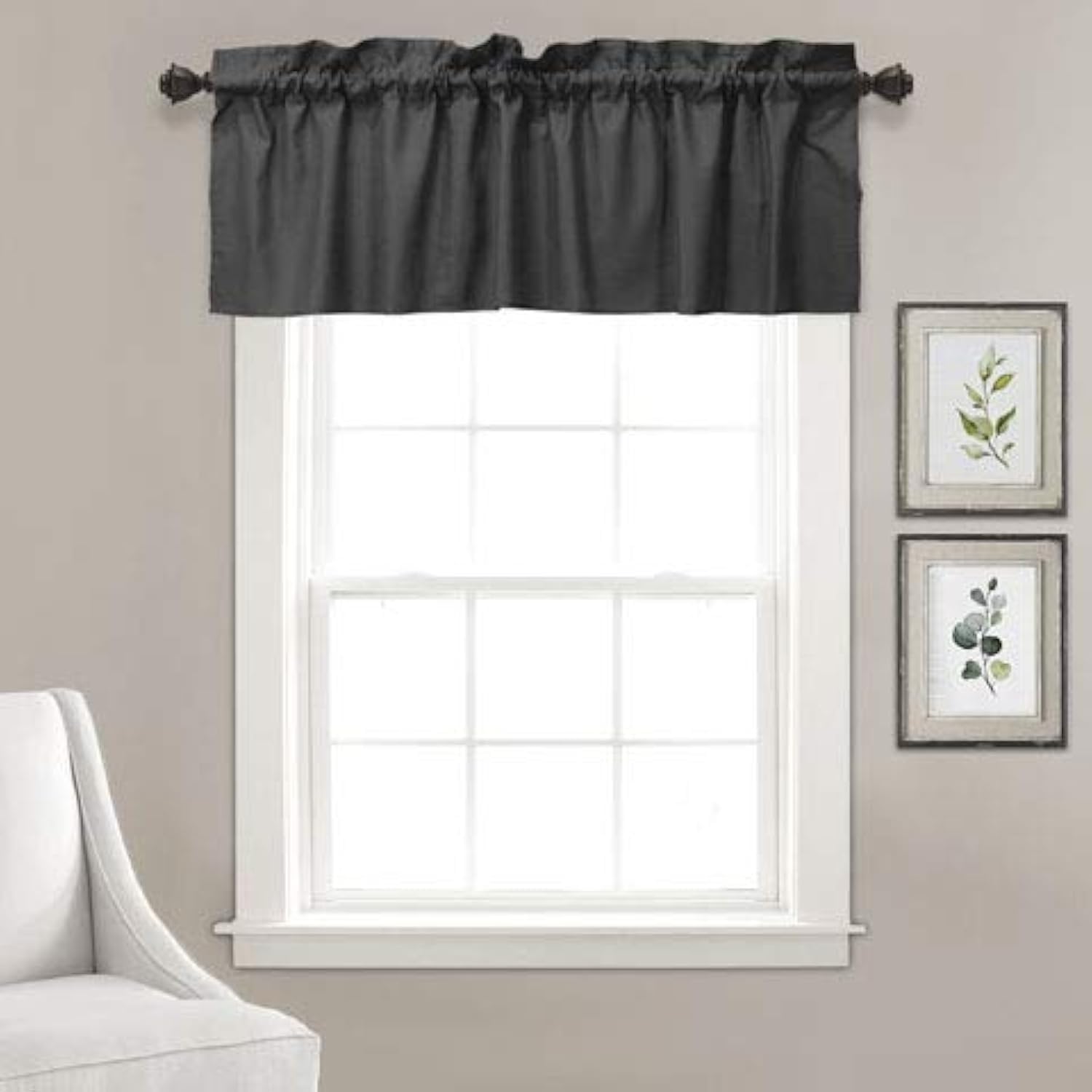 Vargottam Solid Cotton Valances Rod Pocket Valances For Windows Curtain Toppers One Panel,56x18 Inches, Gray
