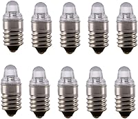 Vista 1 de 10 Uds E10 Bombillas LED 3 Volt Miniatura Linterna Bombillas E10 Bombillas de Repuesto Mini Lámparas Blanco Frío 3V